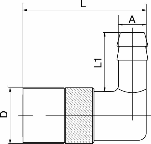 Koppling, 90° slangända