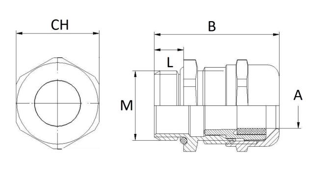 Kabelgenomförning metall - M20-M32