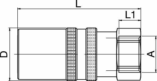 Koppling med inv. gänga - med ventil