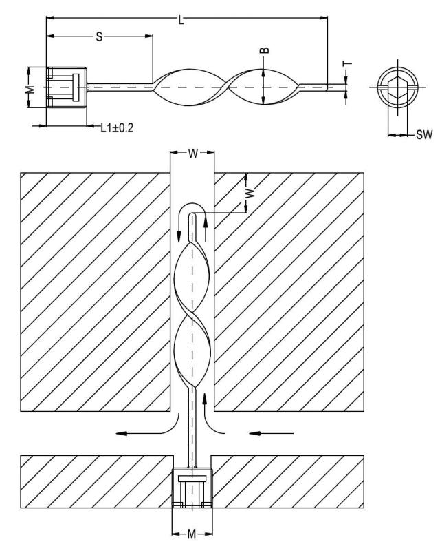 Vattenavskiljare spiral