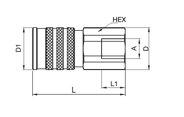 Hydraulkoppling, spillfri, invändig gänga